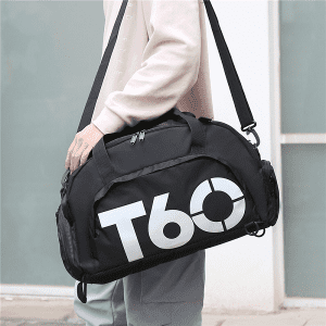Waterproof Gym Bag for Sports - Black-White