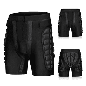 Polstrede hoftebeskyttende støtshorts for sport
