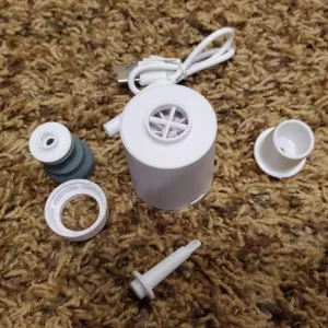 Mottatt elektrisk luftpumpe bærbar oppblåsingsenhet fra kunde T****e.